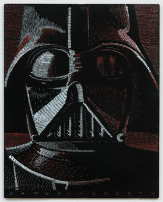 Illustration for article titled Artist creates detailed Star Wars mosaics using thousands of staples